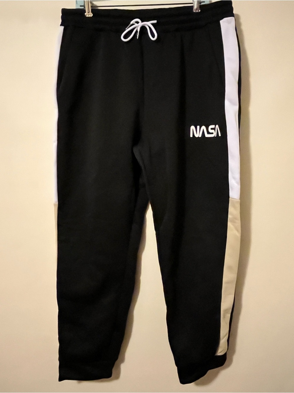 NASA Black Joggers with White & Tan Side Panels Size 2X NWOT - Picture 2 of 7